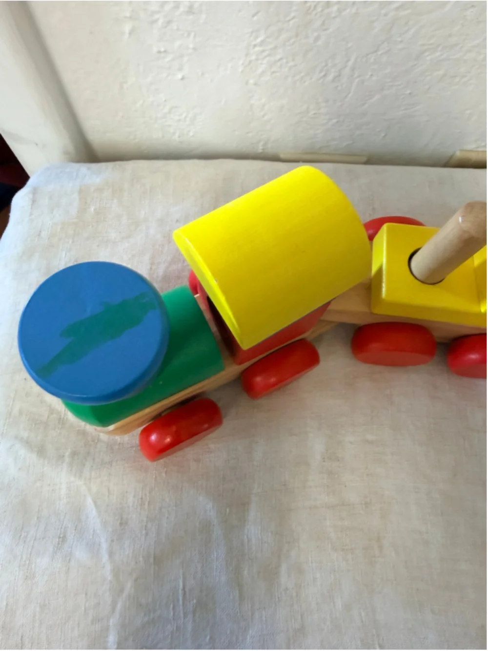 Melissa & Doug Classic Wooden Stacking Train Colorful Blocks Toddler Toy